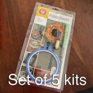 Set of 5 new boye punch needle craft kits